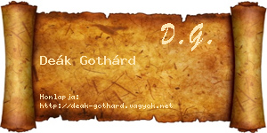 Deák Gothárd névjegykártya