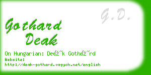 gothard deak business card